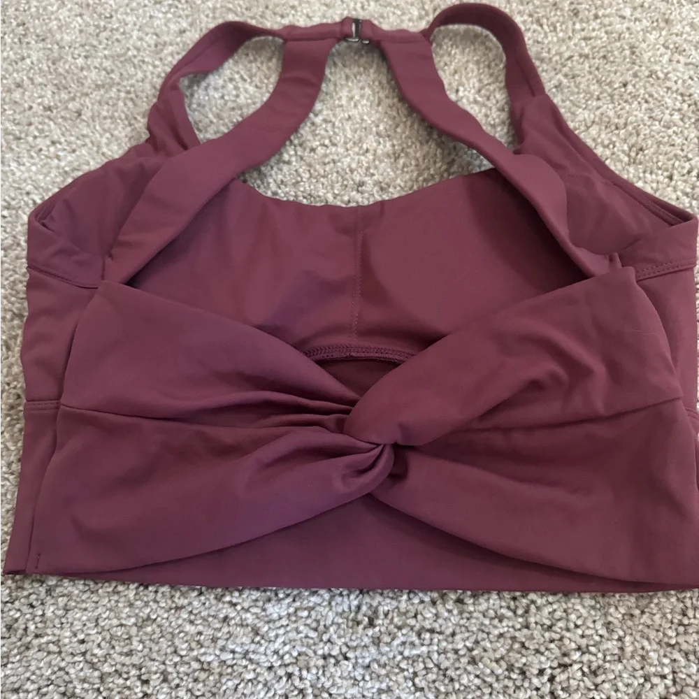 Women's Burgundy Sports Bra crop top Small - Picture 5 of 8